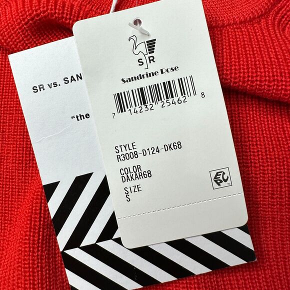 Sandrine Rose Animal Print Crew Neck Wool Sweater Red Women Small NWT Oversized - Picture 10 of 11